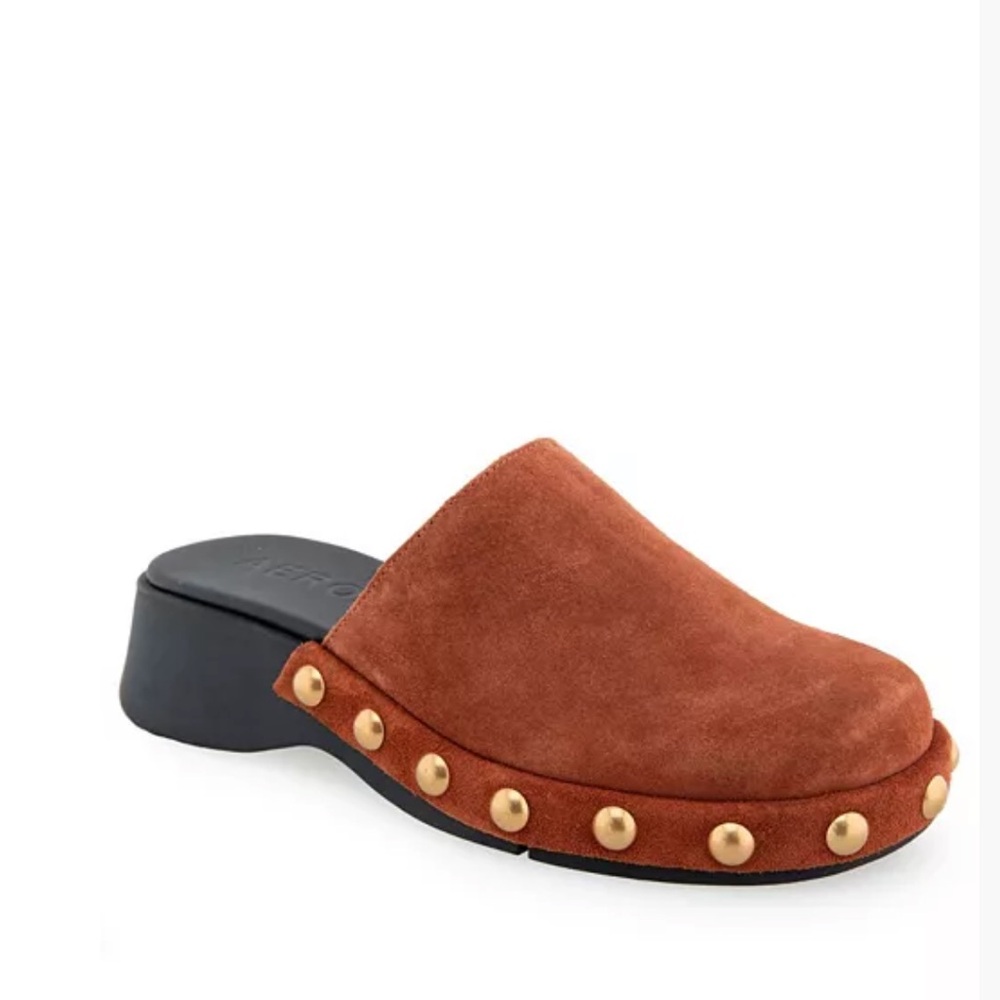 AEROSOLES Faye Rust Suede Slide Mule 7